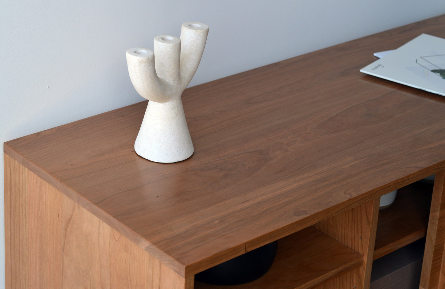 Kasse Credenza - Solid Cherry - Clear Finish  60L x 19W x 24/28H