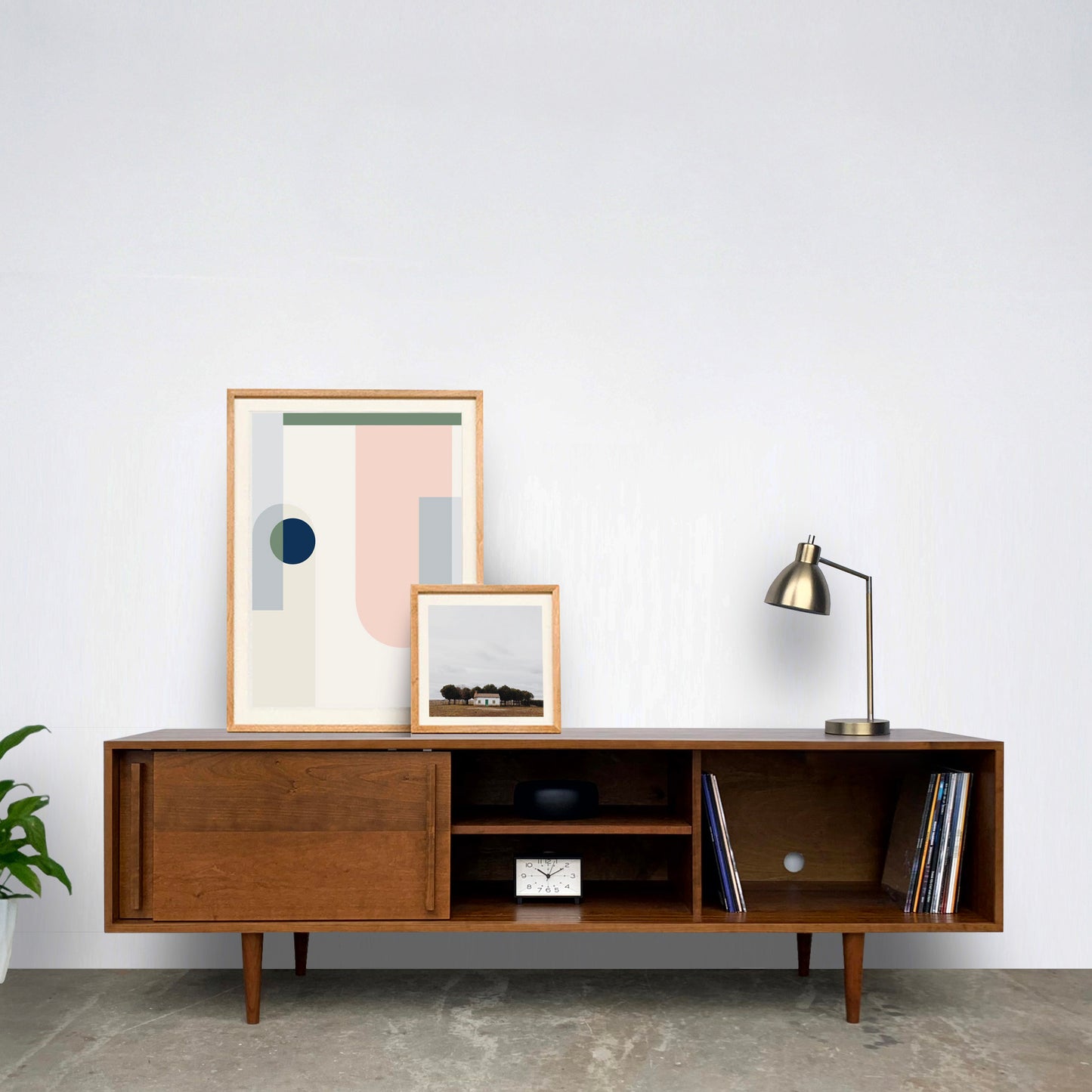 Kasse Credenza - Solid Cherry - Teak Finish 75L x 19W x 24H
