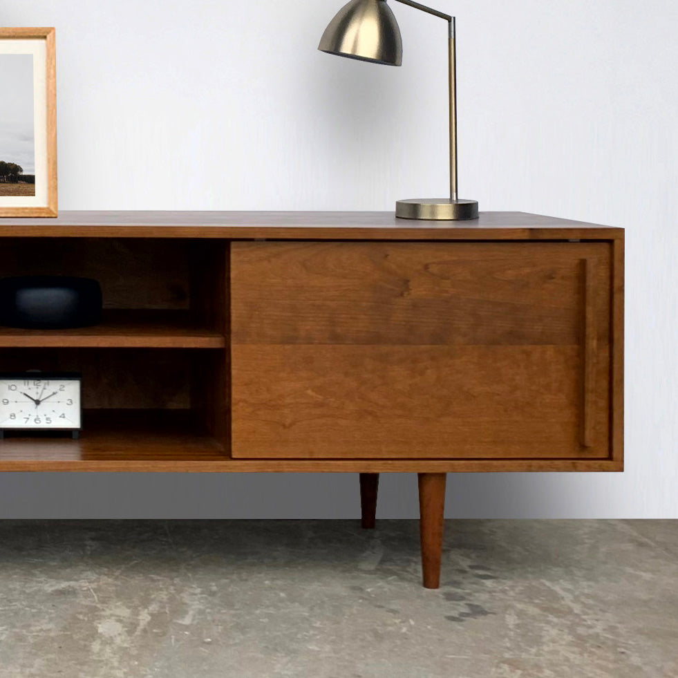 Kasse Credenza - Solid Cherry - Teak Finish 75L x 19W x 24H