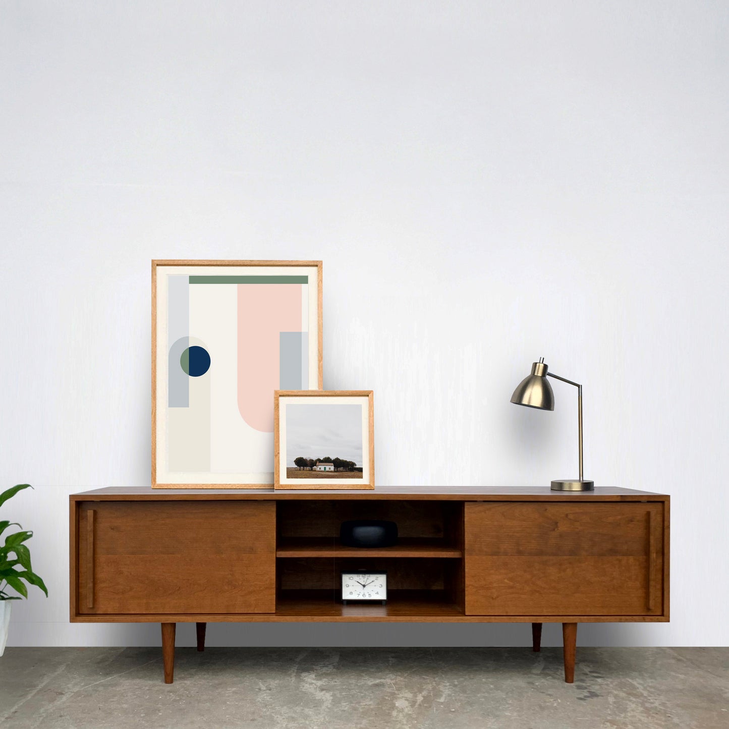 Kasse Credenza - Solid Cherry - Teak Finish 75L x 19W x 24H