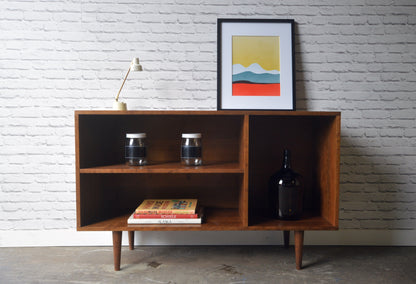 Cordial Credenza – Media Cabinet – Solid Cherry – Teak Finish – 48"L x 16"W x 30"H (Body 22", Legs 8")