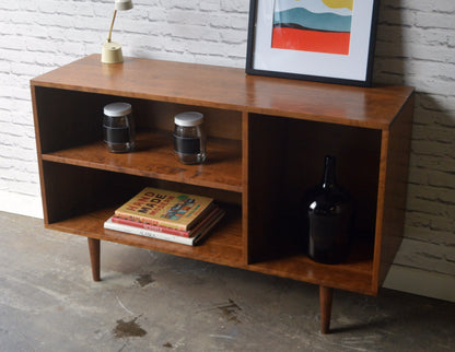 Cordial Credenza – Media Cabinet – Solid Cherry – Teak Finish – 48"L x 16"W x 30"H (Body 22", Legs 8")