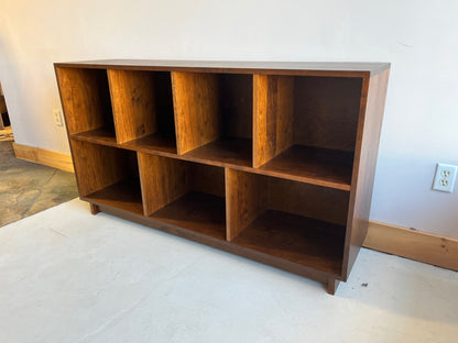 Record Storage Cabinet with Base - 700 Records - Cherry - Teak Finish