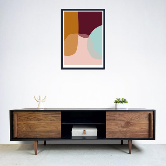 Kasse Credenza / Media Console - 75" - Walnut - Ebony