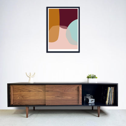 Kasse Credenza / Media Console - 75" - Walnut - Ebony
