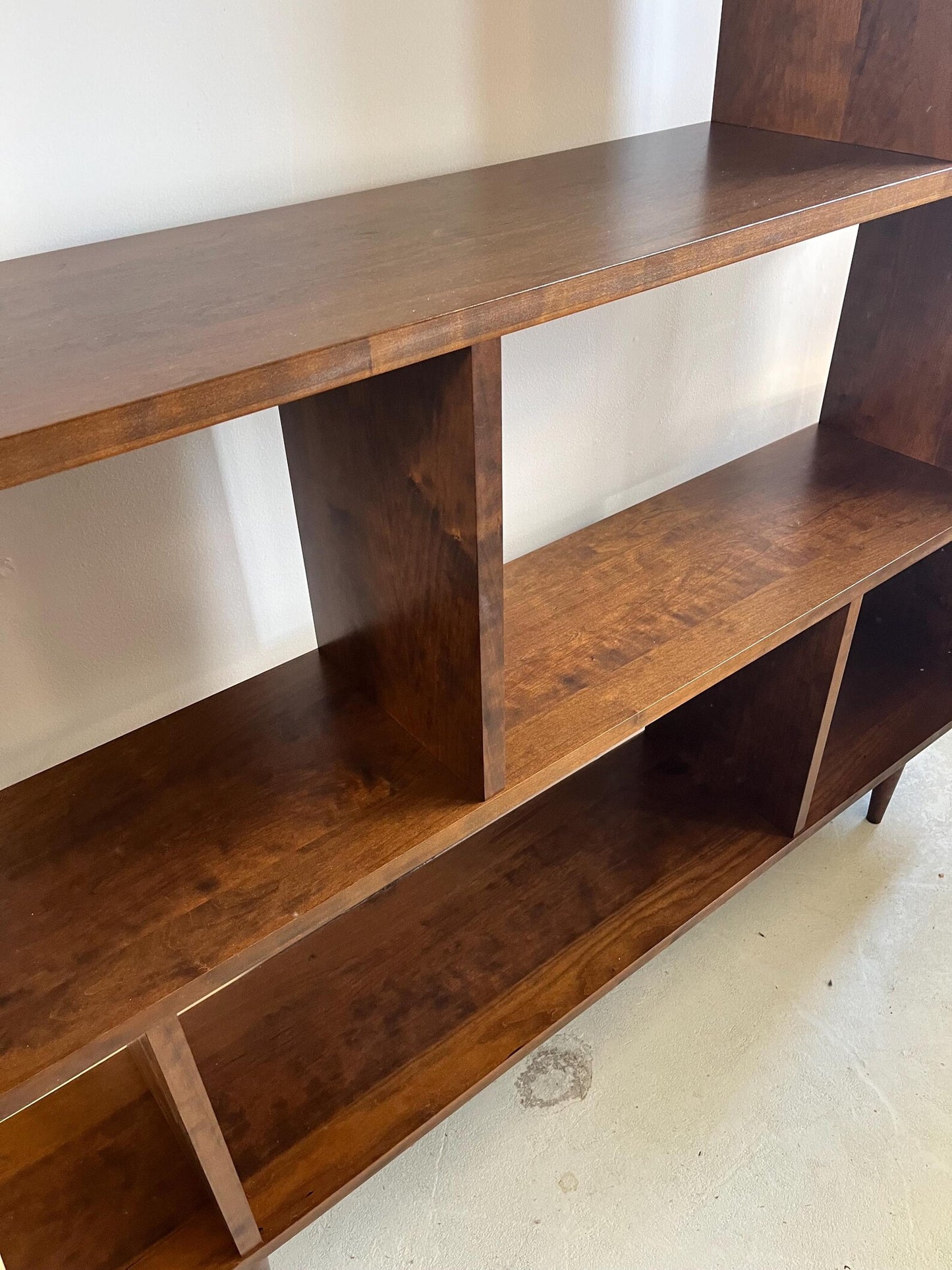 Oxelaand Multilevel Bookcase -65”-Cherry- teak stain