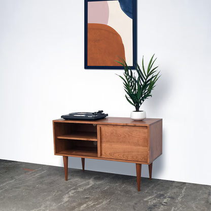 Whitewater Media Console - Solid Cherry - Record Storage - Clear Finish